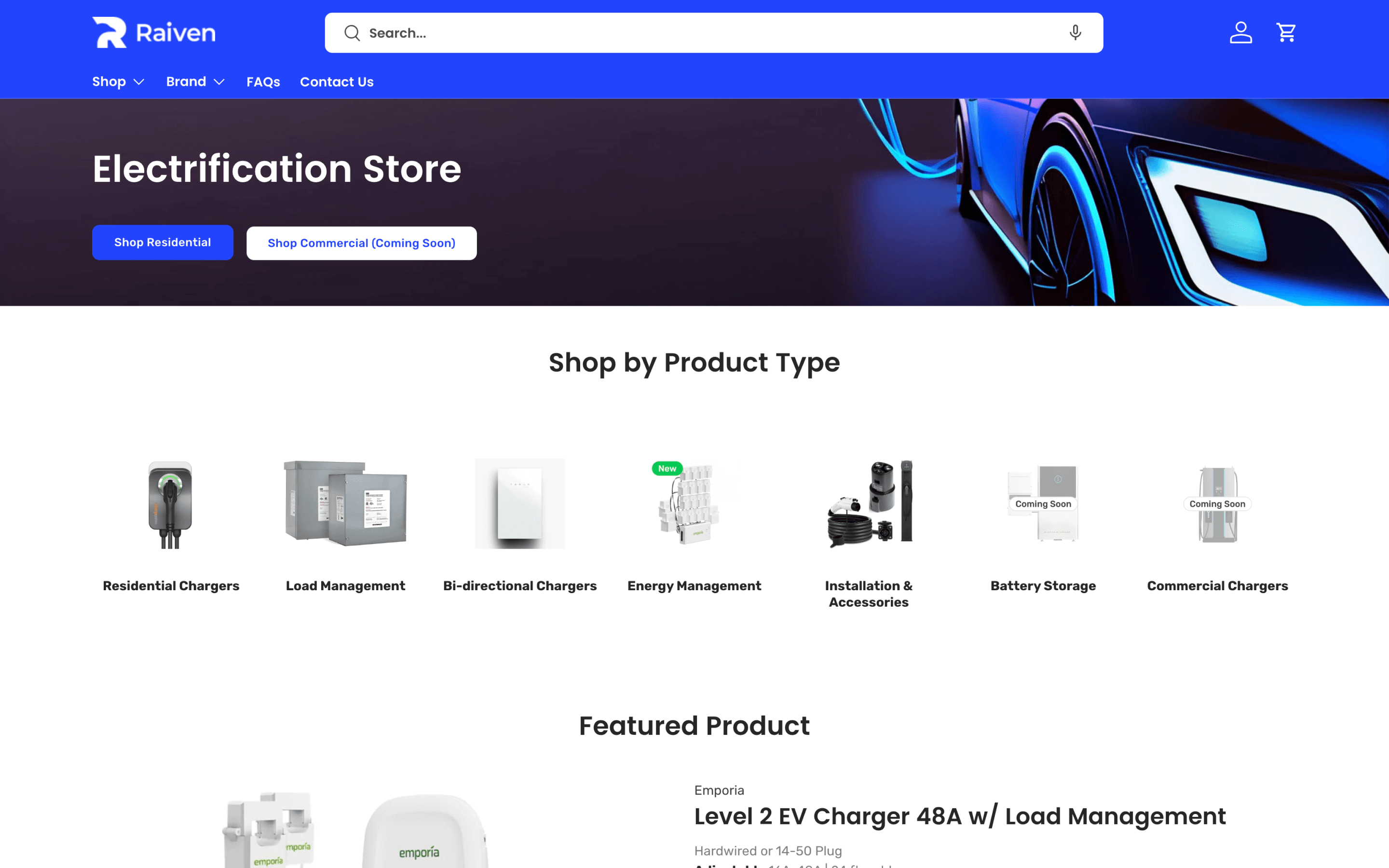 Electrification store on the Raiven platform