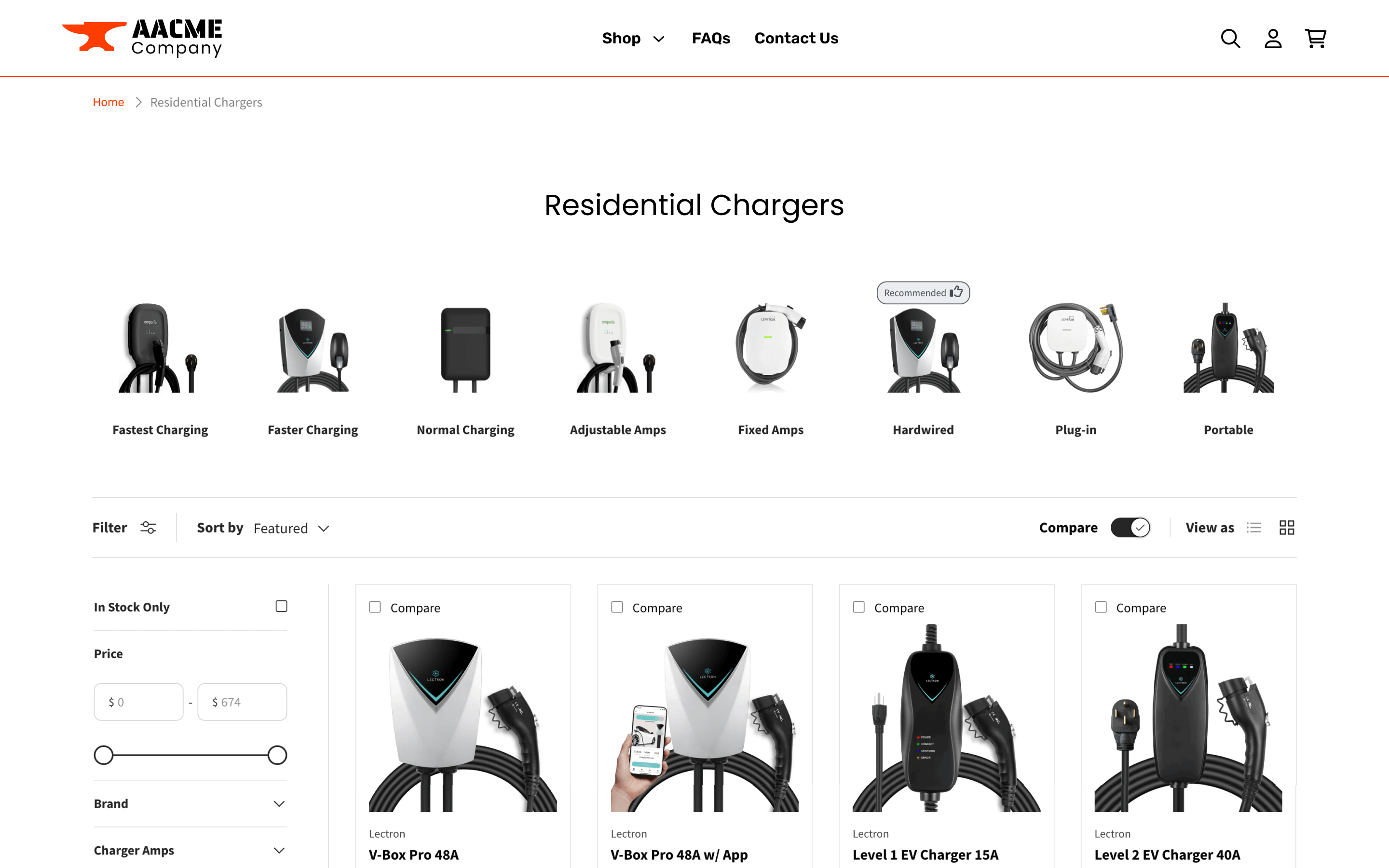 Residential chargers on the Raiven platform